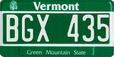 VT license plate BGX435