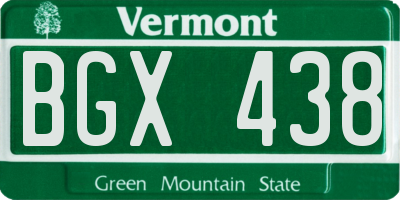 VT license plate BGX438