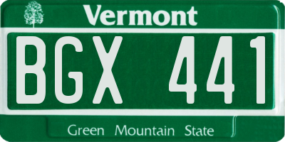 VT license plate BGX441