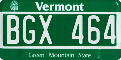 VT license plate BGX464