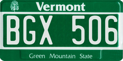 VT license plate BGX506