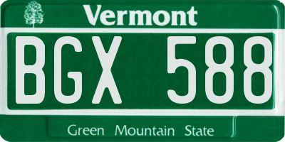 VT license plate BGX588