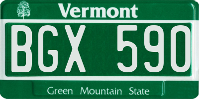 VT license plate BGX590