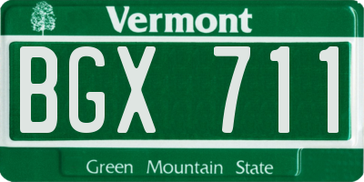 VT license plate BGX711