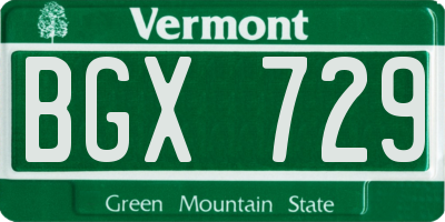 VT license plate BGX729