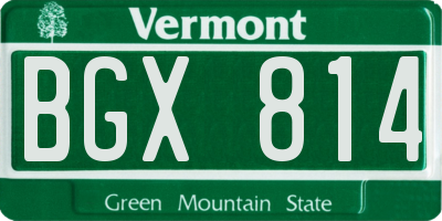 VT license plate BGX814