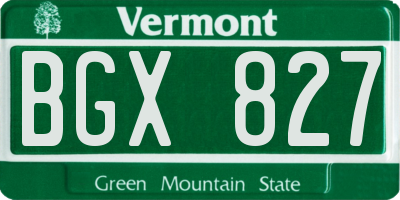 VT license plate BGX827