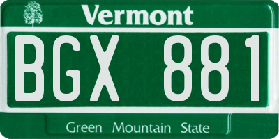 VT license plate BGX881