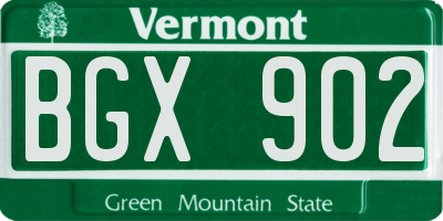 VT license plate BGX902