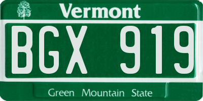 VT license plate BGX919