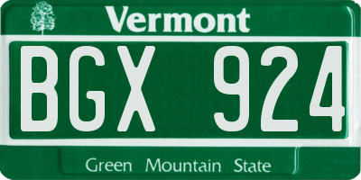 VT license plate BGX924