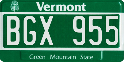 VT license plate BGX955