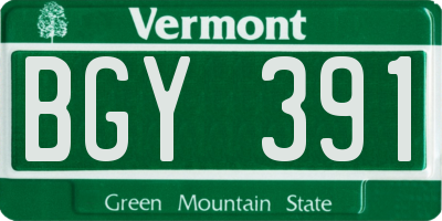 VT license plate BGY391