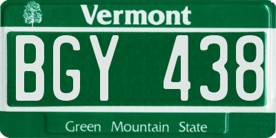 VT license plate BGY438