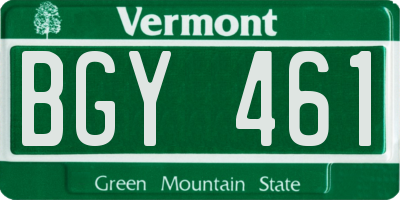 VT license plate BGY461