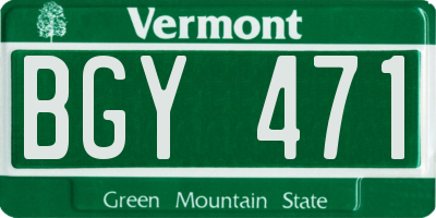 VT license plate BGY471