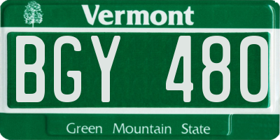 VT license plate BGY480