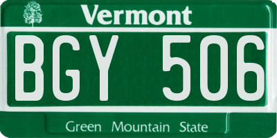 VT license plate BGY506