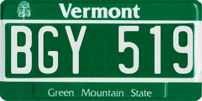 VT license plate BGY519