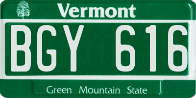 VT license plate BGY616