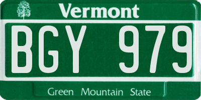 VT license plate BGY979