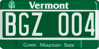 VT license plate BGZ004