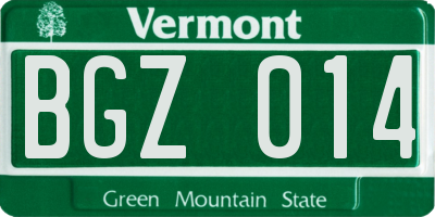 VT license plate BGZ014