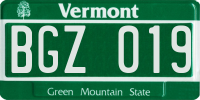 VT license plate BGZ019
