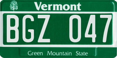 VT license plate BGZ047
