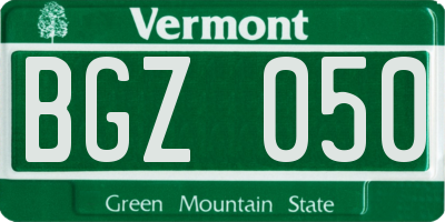 VT license plate BGZ050