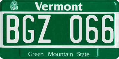 VT license plate BGZ066