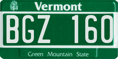VT license plate BGZ160