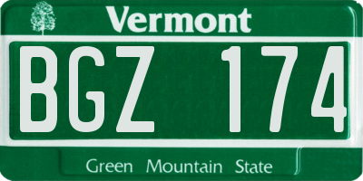 VT license plate BGZ174