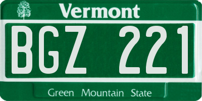 VT license plate BGZ221