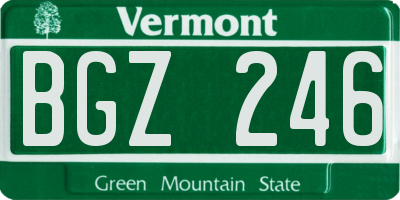 VT license plate BGZ246