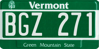 VT license plate BGZ271