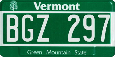 VT license plate BGZ297