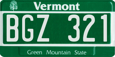 VT license plate BGZ321