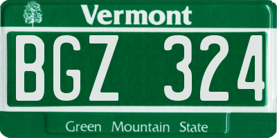 VT license plate BGZ324
