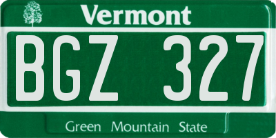 VT license plate BGZ327