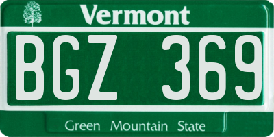VT license plate BGZ369
