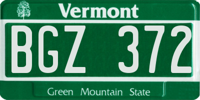VT license plate BGZ372