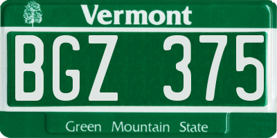 VT license plate BGZ375