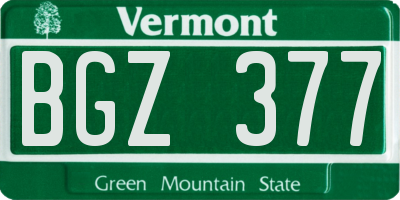 VT license plate BGZ377