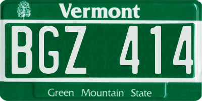 VT license plate BGZ414