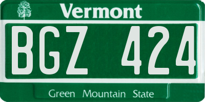 VT license plate BGZ424
