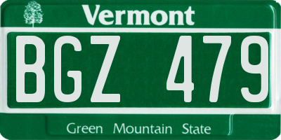 VT license plate BGZ479