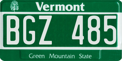VT license plate BGZ485