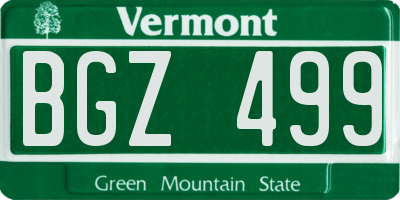 VT license plate BGZ499