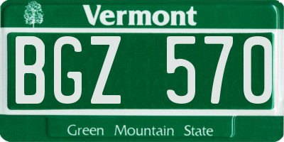 VT license plate BGZ570